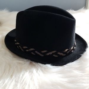 Vintage 60s Black Fedora Trilby Hat